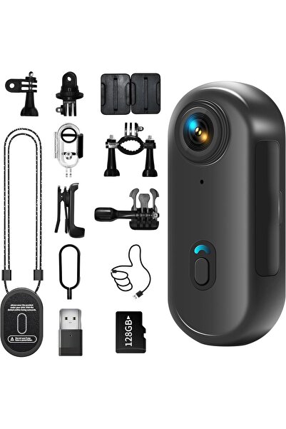 Generic 4K Mini Thumb-Size Wearable Action Body Camera (Black, 128GB)