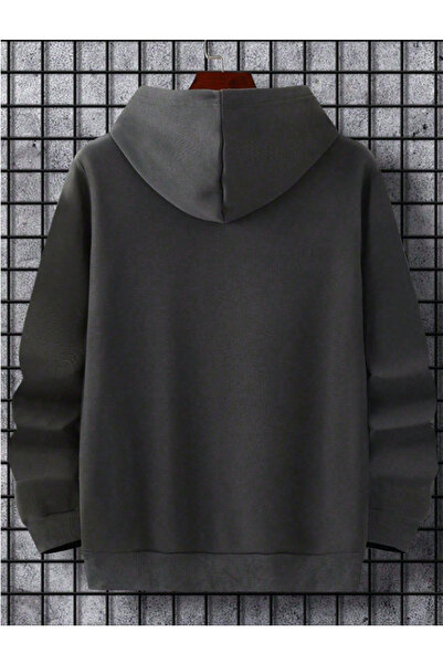 MOONBULL Чоловічий зимовий довгий рукавний світшот з капюшоном і принтом Boston