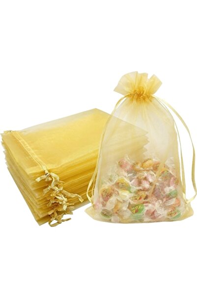 OEM Set de 100 pungi din organza, 10x12 cm, aurii