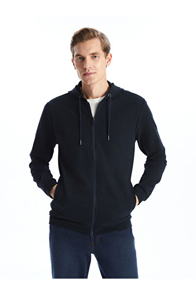 LC Waikiki New Season Hooded Long Sleeve Men's Zippered Sweatshirt