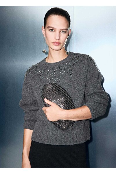 MANGO Woman Strickpullover mit Kristalldetails