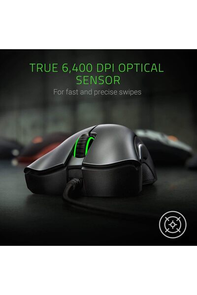 RAZER DeathAdder Essential Gaming Mouse - 6400 DPI, 5 Programmable Buttons, Classic Black