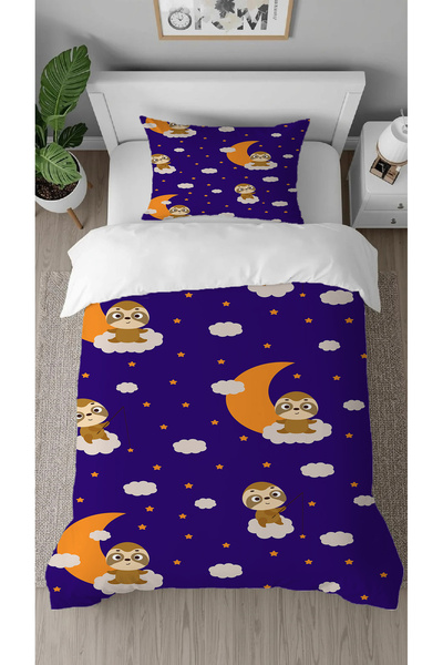 GREENDECOR Cloud Moon Star Patterned Digital Printed Special Design Single Ch...