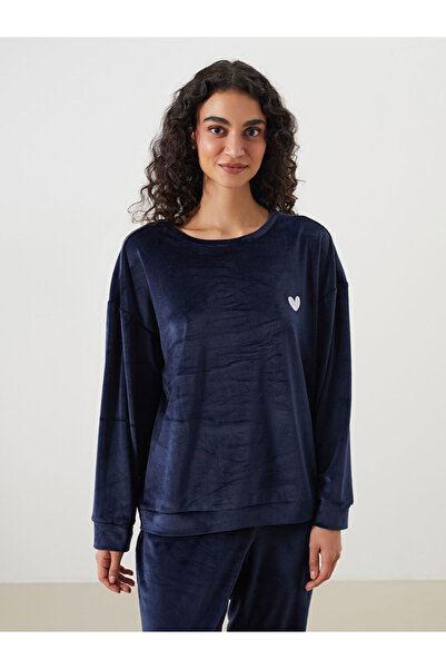 LC Waikiki Create Your Style from Uzg Store | Crew Neck Embroidered Long Sleeve Women's Pajama Set