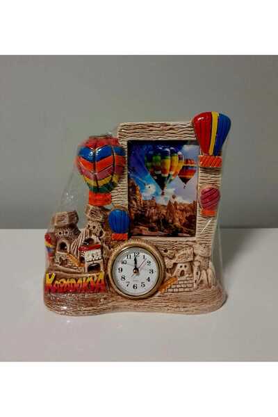 ATHSTORE Kapadokya Hediyelik Peri Bacası Masa Saati & Fotoğraf Çerçevesi