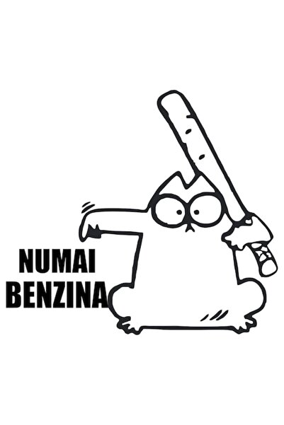 OEM Sticker autoadeziv clapeta rezervor, model "Numai Benzina" 120x115 mm