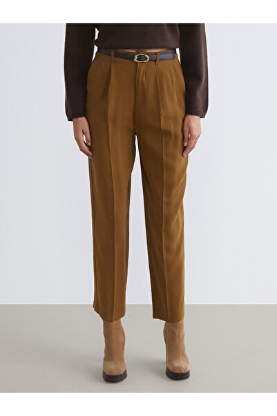 LC Waikiki Beli Kemerli Loose Fit Women's Pleated Trousers