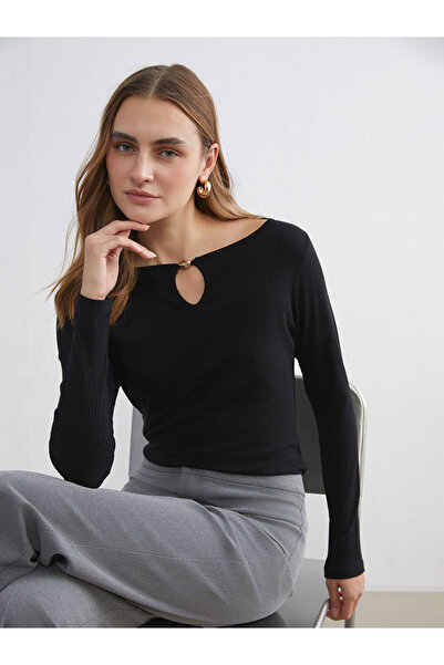 LC Waikiki Black Crew Neck Women's Bodysuit