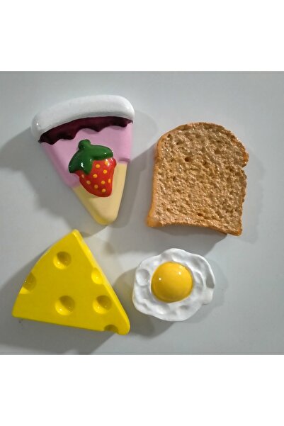 Minihobiev 4 lu magnet (7 cm) , peynir magnet , yumurta, pasta , ekmek magnet...