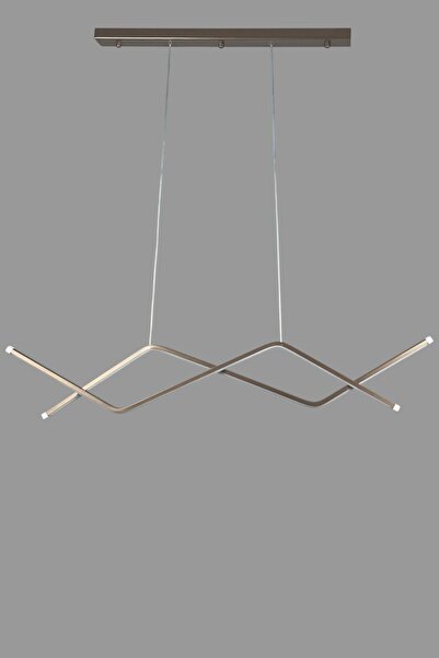 Luzarana Utku Modern Tasarım Kahverengi Yemek Masası Üstü - Mutfak - Salon Beyaz Led 2 Li Avize