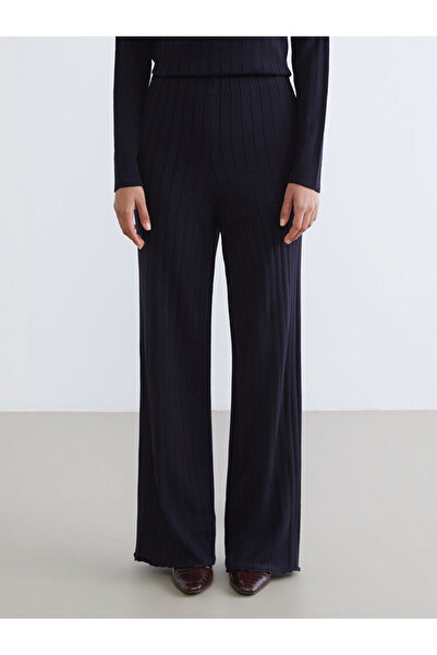 LC Waikiki Wide Leg Women's Knitwear Trousers with Elastic Waist