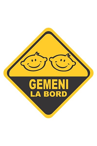 OEM Sticker autoadeziv "Gemeni La Bord", 130x130 mm