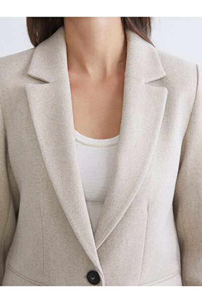 LC Waikiki Beige Women's Cashmere Blazer Jacket