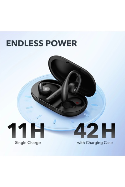 Anker Soundcore Soundcore Aerovet Open-Ear Earbuds by Anker - Comfortable Secure Fit, IPX7, 42h, Bluetooth 5.3 - Bla