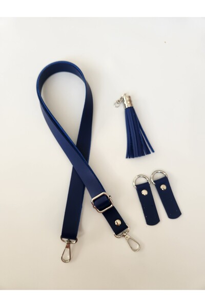 FERİHA HOBİ AKSESUAR حزام جلدي قابل للتعديل - مجموعة من 3 قطع مع تفاصيل فضية