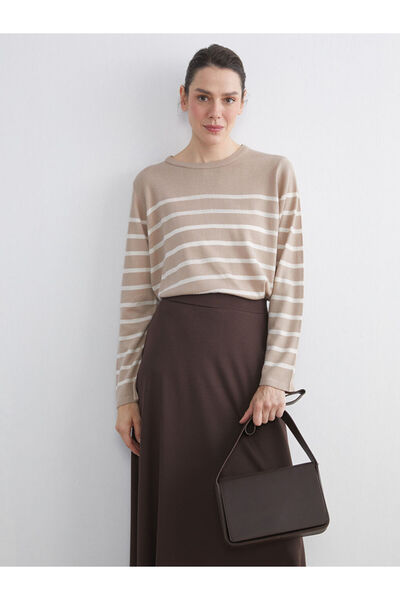 LC Waikiki Sparkling Choices from Shining Store |   Crew Neck Striped Women's Knitwear Sweater