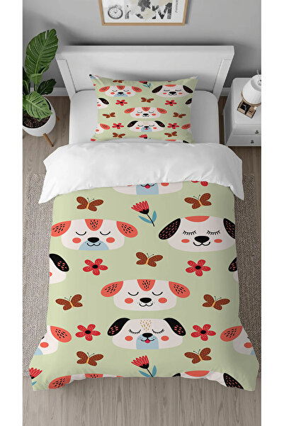 GREENDECOR طقم غطاء لحاف أنيق للأطفال بتصميم خاص مطبوع رقميًا بنمط كلب لطيف ب...