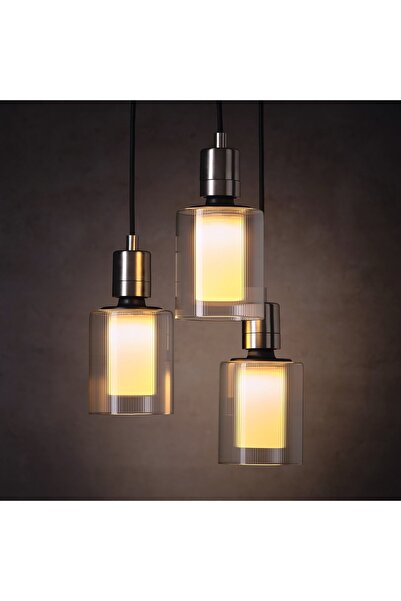 IKEA LED Bulb E27 150 Lumen, Cylinder Glass/Striped, 110mm