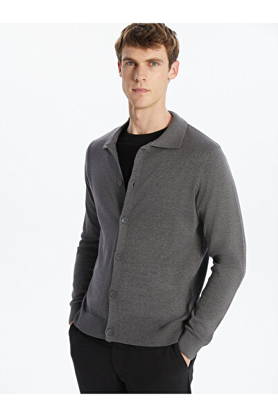 LC Waikiki SOUTHBLUE Standard-Strickjacke für Herren mit Polokragen