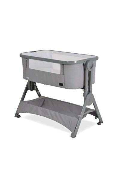 Cangaroo Pătuț pentru bebeluși Co-Sleeper Cozy Grey - 5 înălțimi reglabile, bară laterală pliabilă, anti-reflux