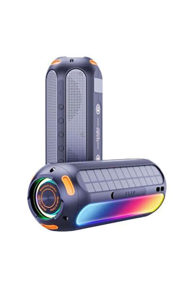 Nexo Magnetic Solar Waterproof Bluetooth Speaker, 30h Playback, Colorful Lights, 7.8x2.9x2.9 in