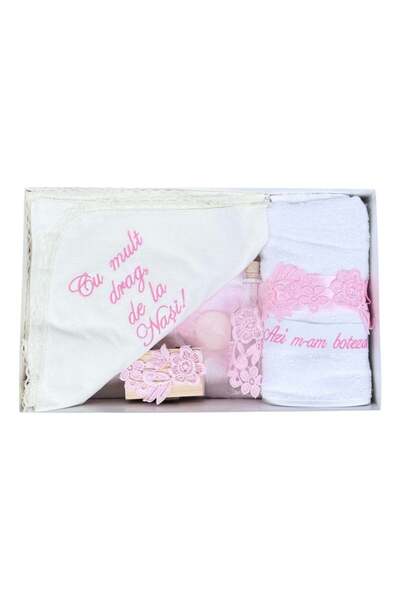 KidsMagazin Set ținute botez cu dragoste de la nași - 7 bucăți