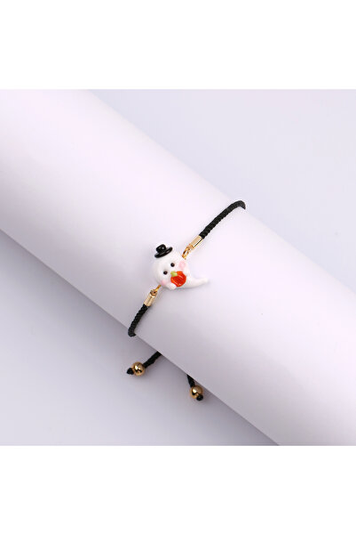 ADAMODART Ghost in the Hat Murano Glass Beaded Bracelet - Halloween Themed