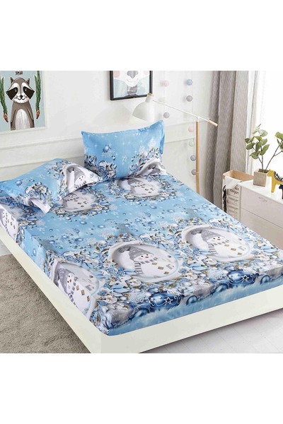 OEM Bed cover set, Christmas Edition, 3 pieces, 180x200cm, Snowman
