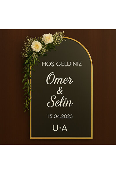Kıvırcıkyoga Düğün davet karşılama ayna yazısı stickers 40 cm aynaya uyumlu