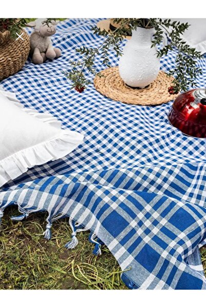NYK HOME Pânză de masă multifuncțională și cârpă de picnic și față de masă cu model Gingham în carouri