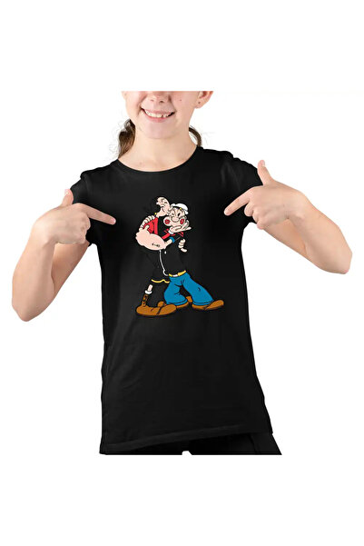 OEM Παιδικό Κορίτσι Popeye The Sailor Olive Kissing Dragobete T-Shirt