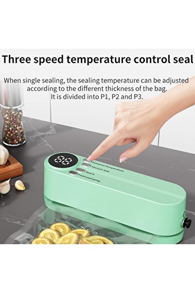 Generic آلة غلق الأكياس المفرغة من الهواء - آلة غلق الأكياس الغذائية متعددة الوظائف مع أكياس مفرغة من الهواء