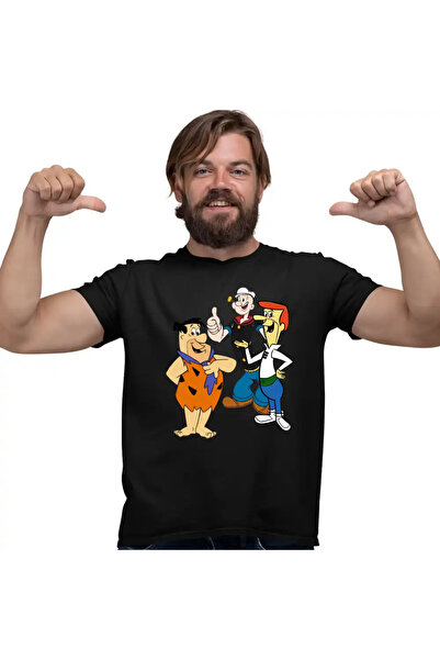 OEM Ανδρικό T-Shirt Popeye The Sailor Flintston Jetson Old Cartoons