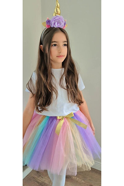 ELALEL TASARIM Pastel Color Lined 2-Piece Tutu Skirt Set Including a Headband