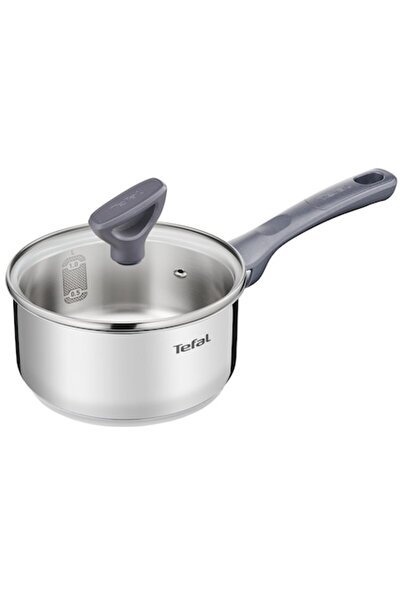 TEFAL Daily Cook saucepan with lid, 16 cm, induction, stainless steel, ergonomic handle, silver/blac