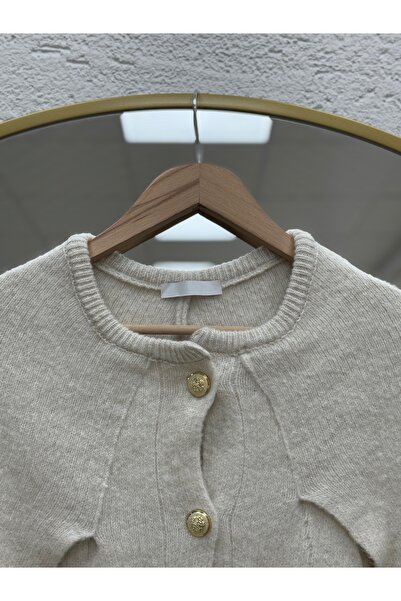 BENAHOLL Deyina 5 Πλεκτό Παντόφλα με Χρυσά Κουμπιά με Πέτο-ΖΙ7015 Πέτρα