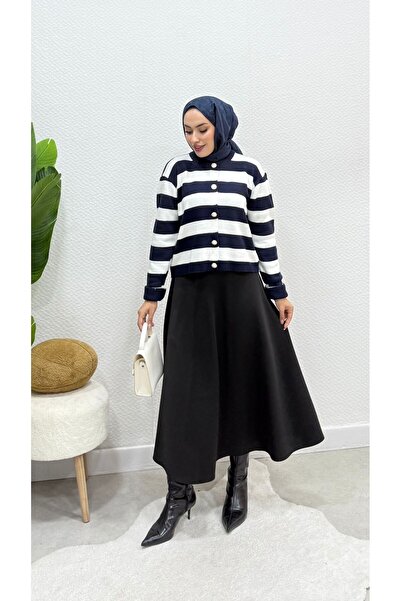 modadeywearst Σετ πλεκτό με ζακέτα και φούστα σκουμπά