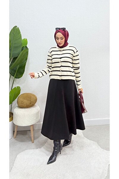 modadeywearst Knitwear Cardigan and Scuba Skirt Set