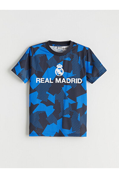 LC Waikiki Tricou de băieți cu guler rotund și imprimeu Real Madrid