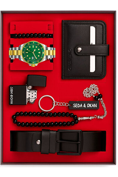 arpat time saat aksesuar ÖZEL TASARIM, 7 PARÇA ERKEK SAAT SETİ : ÇAKMAK, SAAT...