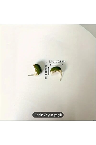 ORGANICYOU YIWU Boho-Şık Yeşil Zeytin Çivi Küpeler - 925 Gümüş Gönderi, Bakır, Günlük ve Tatil Kullanımı