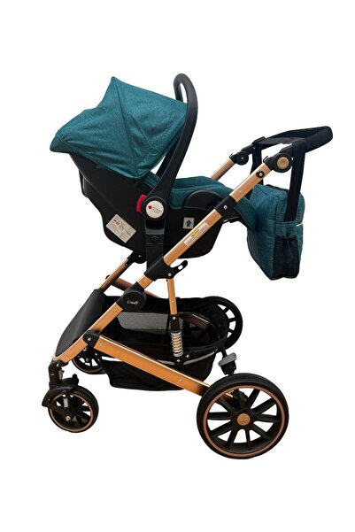 L-Sun Premium 3-in-1 Stroller – Carrycot, Car Seat and Sports Part | Gold Aluminum Frame
