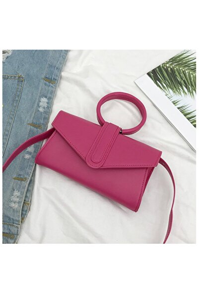 OEM Handbag with attachable strap, made of eco-leather, Snap closure, Casual, Pink
