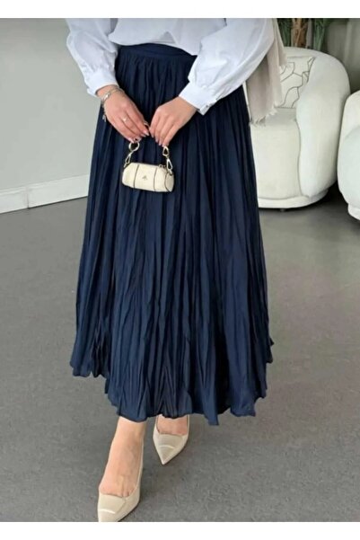 NOİR LUXE Adora Kadin Kirişik Uzun Kloş Etek Maxi Boy