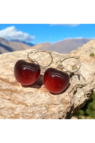 ORGANICYOU أقراط الكرز الأنيقة للنساء من YIWUSHI - أحمر، إغلاق ذهبي اللون، مج...