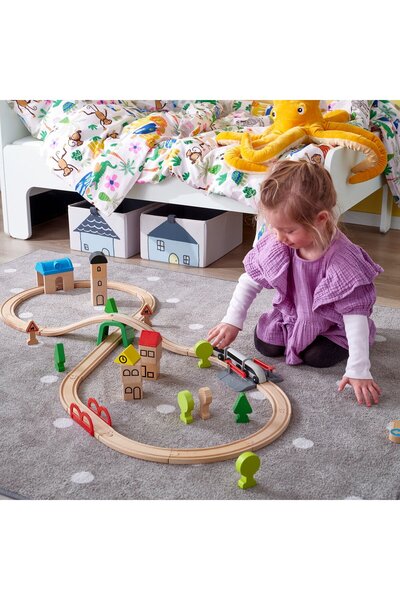 IKEA LILLABO 45-piece train set with rail