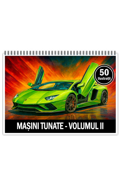 Legendary Gifts Carte de colorat, 50 de ilustratii Masini Tunate - Vol. II, Format: A4