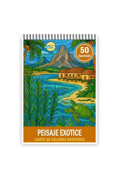 Legendary Gifts Carte de colorat, 50 de ilustrații Peisaje exotice, Format: A3