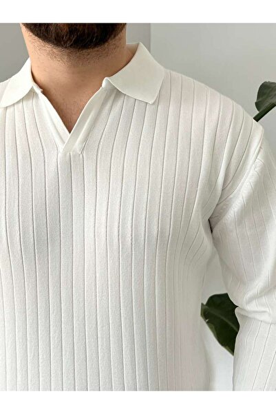 HAWKKİNG Men's Oversize Polo Neck Knit Sweater