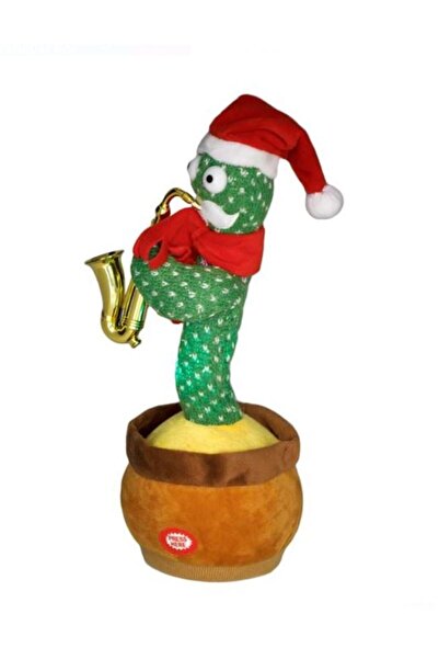 UnderShop Jucarie Interactiva de Craciun Cactus ce Danseaza Canta & Repeta ce Zici cu Lumina LED 30 cm
